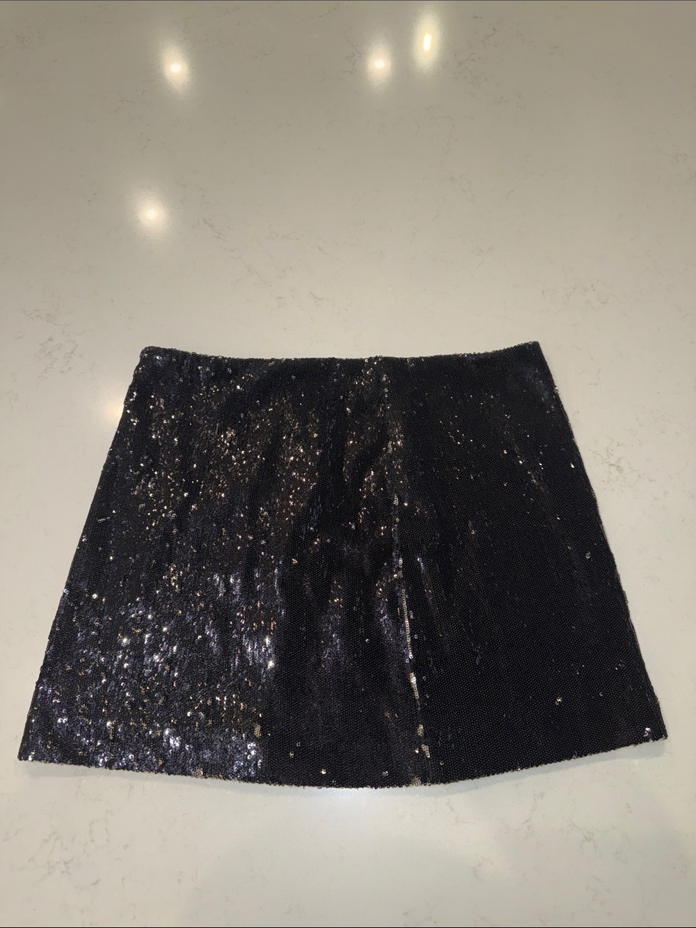 Black & Silver French Connection Sequin Mini Skirt - Women